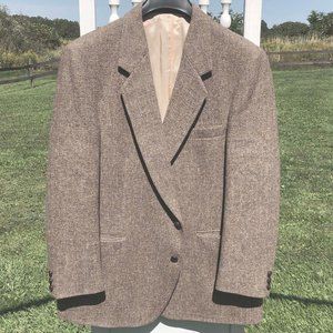 Vintage Harris Tweed Wool 2 Button Blazer Size 44R